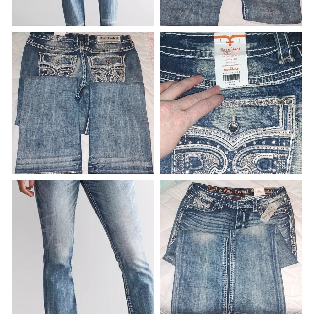 NWT WOMENS Rock Revival Boot Cut Jeans 32/32